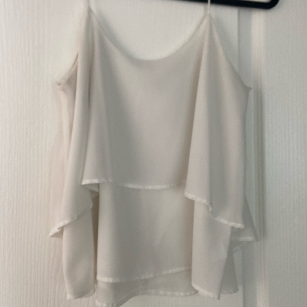 Flowy white tank top, fits M/L